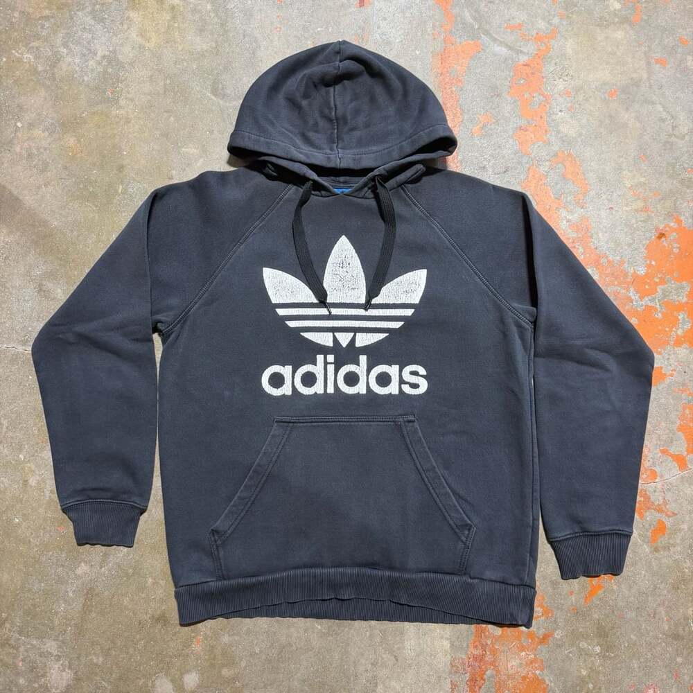 Adidas Originals Trefoil Logo Pullover Skater Hoodie Black Men's Size Medium